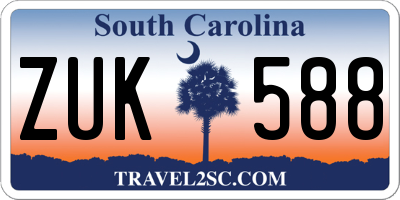SC license plate ZUK588