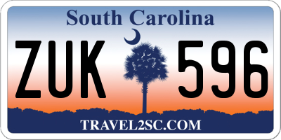 SC license plate ZUK596