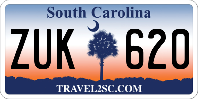 SC license plate ZUK620