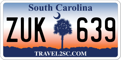 SC license plate ZUK639