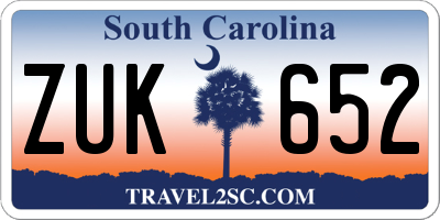 SC license plate ZUK652