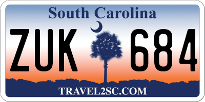 SC license plate ZUK684