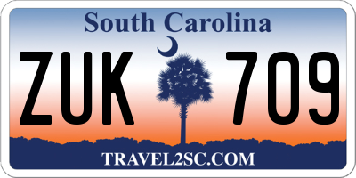 SC license plate ZUK709