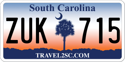 SC license plate ZUK715