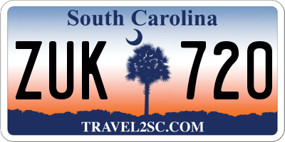 SC license plate ZUK720