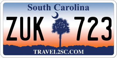 SC license plate ZUK723