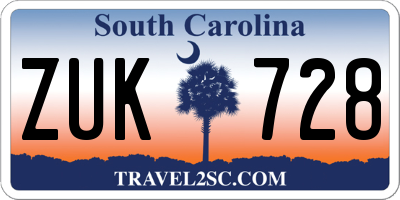 SC license plate ZUK728