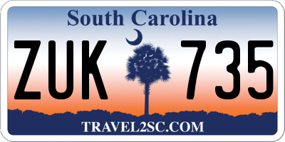 SC license plate ZUK735