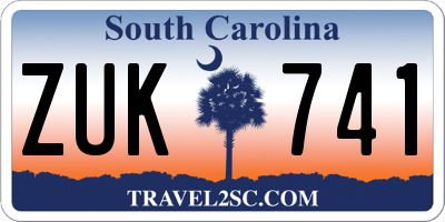 SC license plate ZUK741