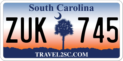 SC license plate ZUK745
