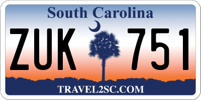 SC license plate ZUK751