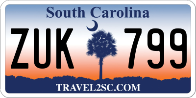 SC license plate ZUK799