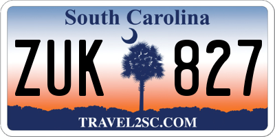 SC license plate ZUK827