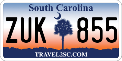 SC license plate ZUK855