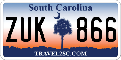SC license plate ZUK866
