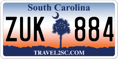SC license plate ZUK884