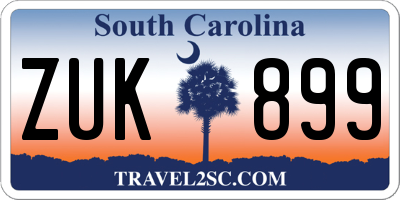 SC license plate ZUK899