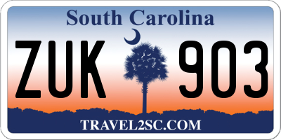 SC license plate ZUK903