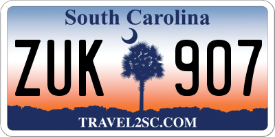 SC license plate ZUK907
