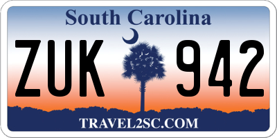 SC license plate ZUK942