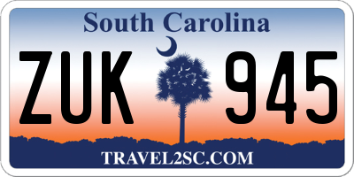 SC license plate ZUK945