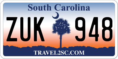 SC license plate ZUK948