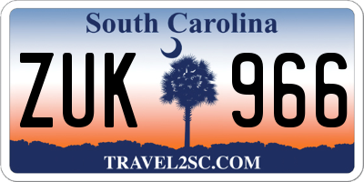 SC license plate ZUK966