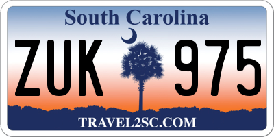 SC license plate ZUK975