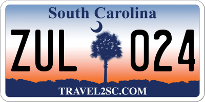SC license plate ZUL024