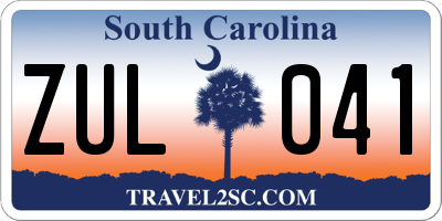 SC license plate ZUL041