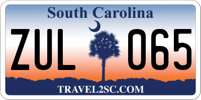 SC license plate ZUL065