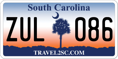SC license plate ZUL086