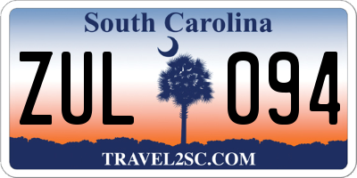 SC license plate ZUL094