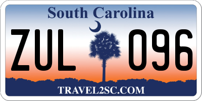 SC license plate ZUL096