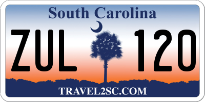 SC license plate ZUL120