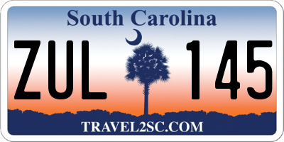 SC license plate ZUL145