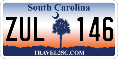 SC license plate ZUL146