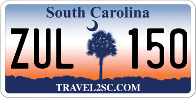 SC license plate ZUL150