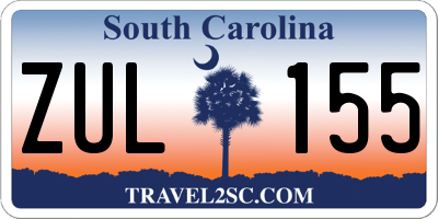 SC license plate ZUL155
