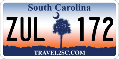 SC license plate ZUL172