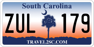 SC license plate ZUL179
