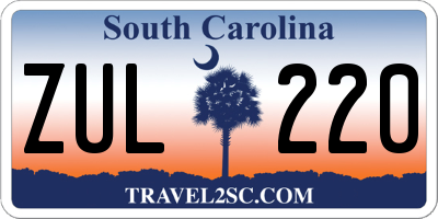 SC license plate ZUL220