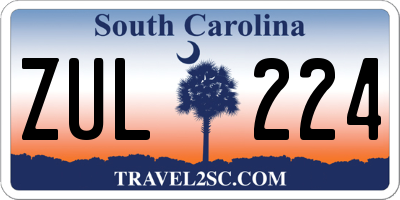 SC license plate ZUL224