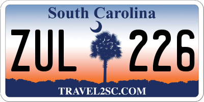 SC license plate ZUL226
