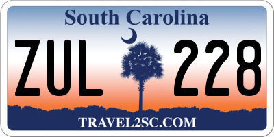 SC license plate ZUL228