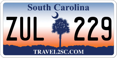 SC license plate ZUL229