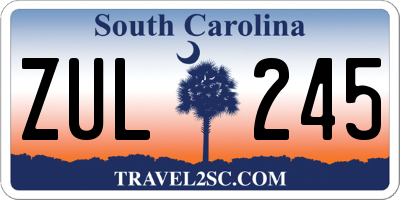 SC license plate ZUL245