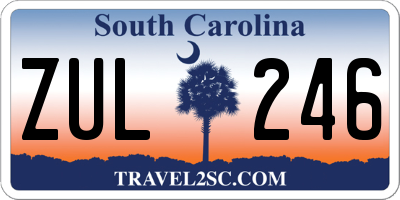 SC license plate ZUL246
