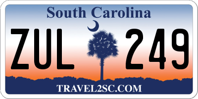 SC license plate ZUL249
