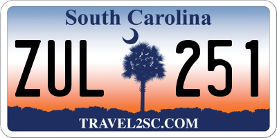 SC license plate ZUL251